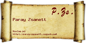 Paray Zsanett névjegykártya